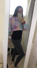 Load image into Gallery viewer, Tie Dye Crop Crew Neck Jumper