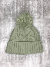 Load image into Gallery viewer, Cable Knit Personalised Baby/Children’s Beanie.