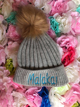 Load image into Gallery viewer, Chunky Personalised Baby Pom Pom Beanie