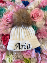 Load image into Gallery viewer, Chunky Personalised Baby Pom Pom Beanie