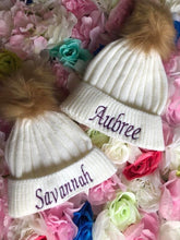 Load image into Gallery viewer, Chunky Personalised Baby Pom Pom Beanie